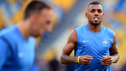 Yann M'Vila &agrave; l'entra&icirc;nement le 18 juin 2012 &agrave; Kiev, en Ukraine, lors de l'Euro 2012. (FRANCK FIFE / AFP)