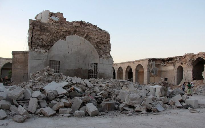 Vue de Maarat al-Noomane, en syrie", touché par un bombardement de l'armée régulière
 (STRINGER / ANADOLU AGENCY)