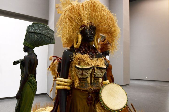 Une oeuvre exposée au nouveau Musée des civilisations noires de Dakar (6 décembre 2018)
 (Seyllou / AFP)