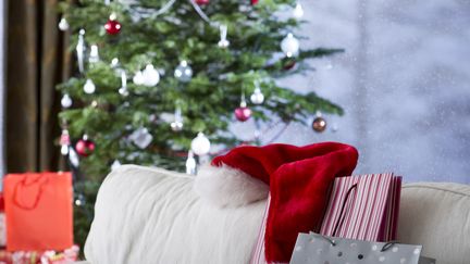 Un sapin et des cadeaux dans un salon. Photo d'illustration (FR√©D√©RIC CIROU / MAXPPP)