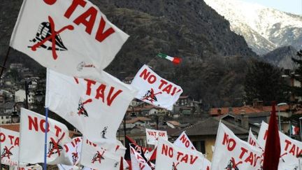 Manifestation contre le TGV Lyon-Turin à Susa (Italie) le 6 décembre 2008 (image d'archives) (AFP - Giuseppe Cacace)