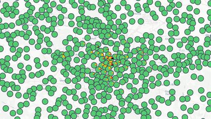 L'association Respire a publié lundi 9 mars au soir une nouvelle carte de la pollution autour des 12&nbsp;520&nbsp;établissements scolaires d'Ile-de-France. (CAPTURE D'ECRAN / ASSOCIATION RESPIRE)