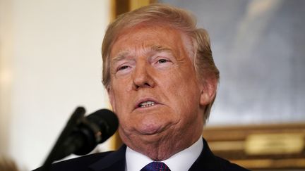 Donald Trump intervient à la Maison Blanche, le 13 avril 2018. (YURI GRIPAS / REUTERS)