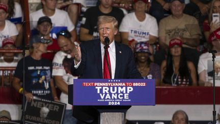 Republican presidential candidate Donald Trump holds a rally in Harrisburg, Pennsylvania, on July 31, 2024. (JOE LAMBERTI / AFP)