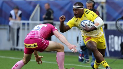 Le Rochelais Levani Botia face à Exeter, en Champions Cup, le 30 avril 2023. (ROMAIN PERROCHEAU / AFP)