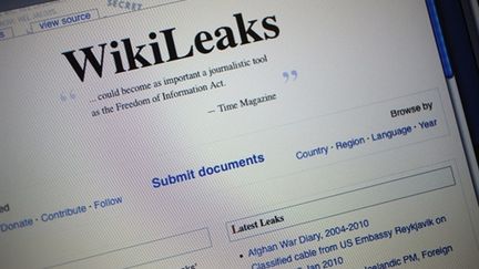 Page d'accueil du site WikiLeaks, qui a publié des milliers de documents confidentiels sur l'Afghanistan (Joe Raedle - Getty Images - AFP)