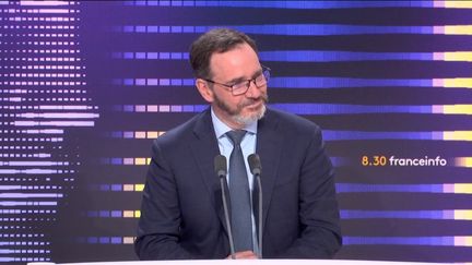 Pierre-Olivier Gourinchas,&nbsp;chef économiste du Fonds monétaire international, invité du "8h30 franceinfo", mercredi 10 mai 2023. (FRANCEINFO / RADIOFRANCE)