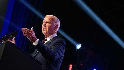 Le président américain, Joe Biden, lors d'un discours de campagne en Pennsylvanie, le 5 janvier 2024. (MANDEL NGAN / AFP)