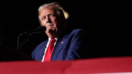 Donald Trump s'exprime lors d'un rassemblement de campagne à Las Vegas (Nevada), le 13 septembre 2024. (JUSTIN SULLIVAN / GETTY IMAGES / AFP)