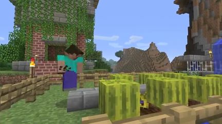 &nbsp; (Le jeu consiste, entre autres, à construire à l'aide de briques différents types de bâtiments ou d'environnements. © Capture d'écran Minecraft)