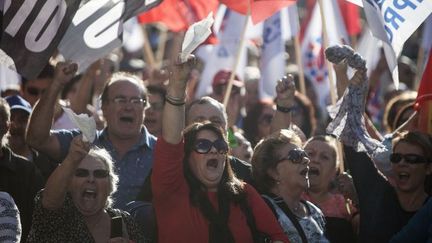 Manifestation en faveur d'un gouvernement socialiste au Portugal le 10 novembre 2015. (Joao Henriques / ANADOLU AGENCY)