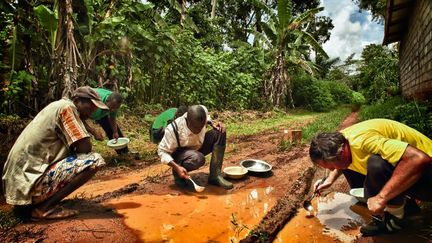 Les entomologistes médicaux collectent sur le terrain les larves d’Anopheles gambiae, principal moustique vecteur du paludisme en Afrique.&nbsp; (Carlo Costantini/IRD, Author provided (No reuse))