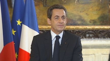 Nicolas Sarkozy à Prague le 23 décembre2011 (FranceTV)