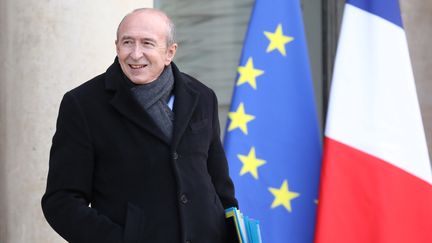 Gérard Collomb, à la sortie de l'Elysée, à Paris, le 17 janvier 2018.&nbsp; (LUDOVIC MARIN / AFP)