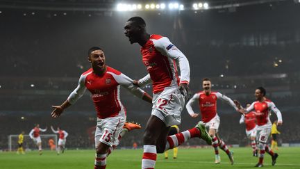 Yaya Sanogo exulte : les Gunners sont en 8e!  (BEN STANSALL / AFP)