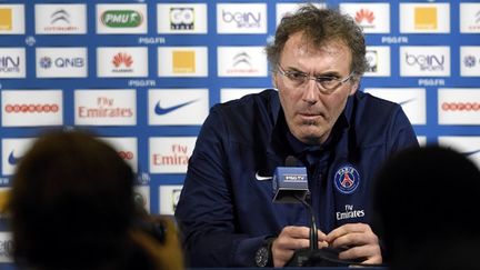 Laurent Blanc (PSG) face à la presse (FRANCK FIFE / AFP)