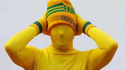 Ce supporter australien, rep&eacute;r&eacute; lors du match Australie-Pays-Bas &agrave; Porte Alegre, le 18 juin,&nbsp;a voulu rester anonyme. (STEFANO RELLANDINI / REUTERS)