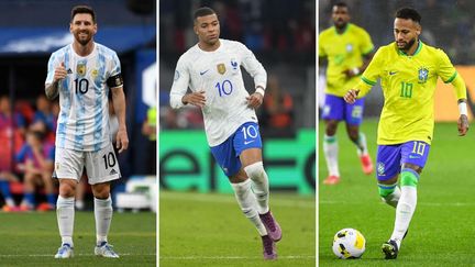 Lionel Messi, Kylian Mbappé et Neymar. (AFP)