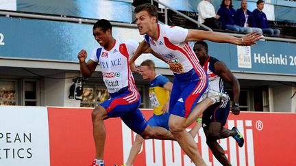 Christophe Lemaitre dubitatif après l'arrivée de sa finale du 100m