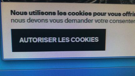 Bouton pour autoriser les cookies sur un site de vétements. (JEAN-CHRISTOPHE BOURDILLAT / RADIO FRANCE)