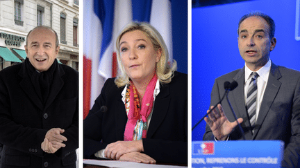 G&eacute;rard Collomb (PS), Marine Le Pen (FN) et Jean-Fran&ccedil;ois Cop&eacute; (UMP) se sont tous livr&eacute;s au traditionnel exercice des v&oelig;ux pour la nouvelle ann&eacute;e. Avec plus ou moins d'audace. (AFP)