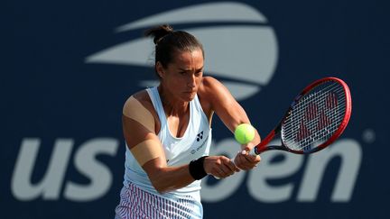 Caroline Garcia lors du premier tour de l'US Open contre Renata Zarazua le 27 août 2024. (LUKE HALES / AFP)