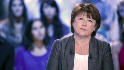 Martine Aubry, sur Canal+, le 30 août 2011. (AFP - Bertrand Langlois)