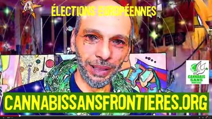 Capture d'&eacute;cran du clip de campagne du collectif Cannabis sans fronti&egrave;res, diffus&eacute; en vue des &eacute;lections europ&eacute;ennes du 25 mai 2014. (CANNABIS SANS FRONTIERES / YOUTUBE)