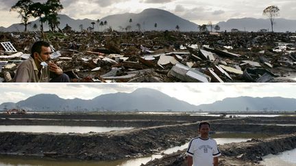 Janvier 2005 et décembre 2005
	  (AFP PHOTO/Kazuhiro NOGI/Jewel SAMAD)