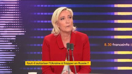 Marine Le Pen, president of the National Rally group at the National Assembly, on franceinfo, May 30, 2024. (FRANCEINFO / RADIOFRANCE)