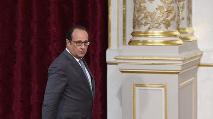 Fran&ccedil;ois Hollande, le 3 septembre 2015 au palais de l'Elys&eacute;e, &agrave; Paris. (ALAIN JOCARD / AFP)