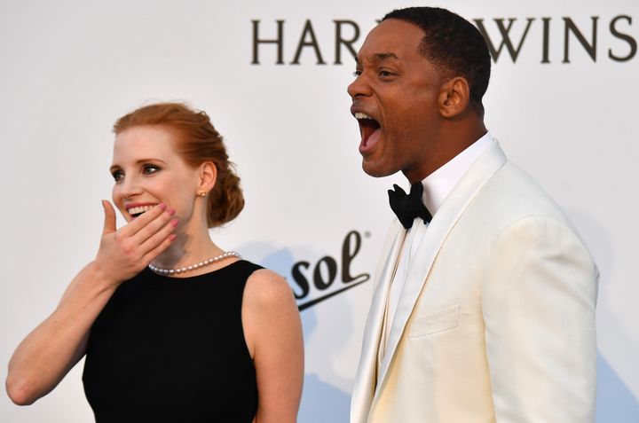 Jessica Chastain et Will Smith au gala de l'amfAR
 (ALBERTO PIZZOLI / AFP)