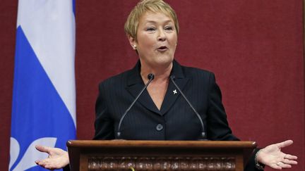 La Premi&egrave;re ministre qu&eacute;becoise, Pauline Marois, lors de son discours d'investiture, &agrave; Qu&eacute;bec (Canada), le 19 septembre 2012. (MATHIEU BELANGER / REUTERS)