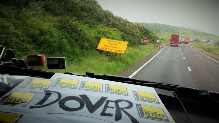 &nbsp; (Pendant la trajet Londres - Douvres à bord d'un camion © Benjamin Illy - Radio france)