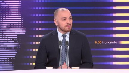 Matthieu Valet, porte-parole du Syndicat Indépendant des Commissaires de Police (SICP), était l'invité du "8h30 franceinfo", dimanche 3 décembre 2023. (FRANCEINFO / RADIOFRANCE)