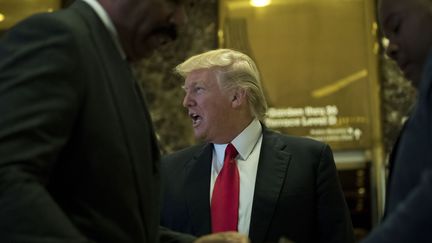 Donald Trump, le 13 janvier 2017, à la Trump Tower de New York.&nbsp; (DREW ANGERER / GETTY IMAGES NORTH AMERICA / AFP)