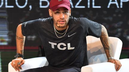 Neymar lors d'un événement promotionnel en Chine le 17 avril dernier. (NELSON ALMEIDA / AFP)