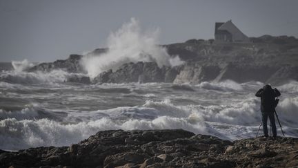 Lors d'une tempête le 4 mars 2019 à Batz-sur-Mer en Loire-Atlantique (Photo d'illustration).  (LOIC VENANCE / AFP)