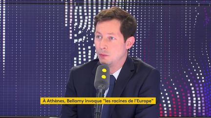 François-Xavier Bellamy, tête de liste Les Républicains aux élections européennes, invité du "8h30 Fauvelle-Dély", mercredi 8 mai 2019.&nbsp; (FRANCEINFO / RADIOFRANCE)