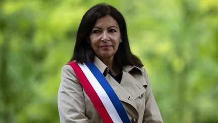 Anne Hidalgo,&nbsp;lors d'une cérémonie au Luxembourg sur l'abolution de l'esclavage, le 10 mai 2020 à Paris.&nbsp; (IAN LANGSDON / AFP)