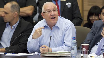 Le nouveau pr&eacute;sident isra&eacute;lien R&eacute;ouven Rivlin, &agrave; la Knesset, &agrave; J&eacute;rusalem,&nbsp;le 10 juin 2014. (OMER MESSINGER / NURPHOTO / AFP)