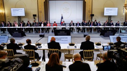 La France accueille le 9 novembre 2023, à l'initiative d'Emmanuel Macron, une conférence humanitaire internationale pour Gaza. (LUDOVIC MARIN / AFP)