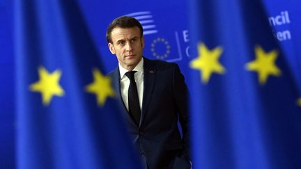 Le président français Emmanuel Macron lors d'un sommet du Conseil européen à Bruxelles, le 15 décembre 2022. (JOHN THYS / AFP)