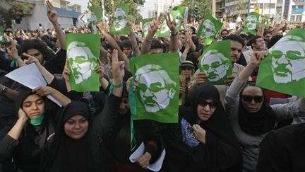 Précédente manifestation en faveur de l'opposant Mir Hossein Moussavi (15 juin 2009) (© AFP/BEHROUZ MEHRI)