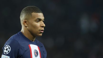 L'attaquant du PSG Kylian Mbappé, le 11 octobre 2022 au parc des Princes lors du match PSG-Benfica. (LP / ARNAUD JOURNOIS / MAXPPP)