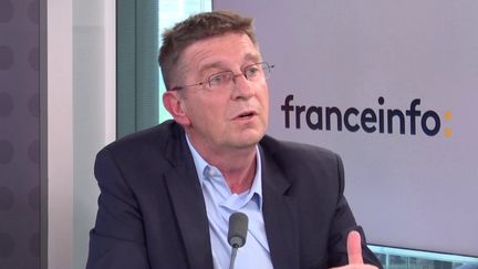 Eric Niedziela, président d'ArcelorMittal en France, le 12 mai 2022 sur franceinfo. (FRANCEINFO / RADIO FRANCE)