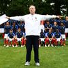 Le chef de presse de l'équipe de France, Philippe Tournon, le 30 mai 2018, à Clairefontaine (Yvelines) lors de la séance photo officielle des Bleus avant le Mondial en Russie. (FRANCK FIFE / AFP)