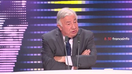 Gérard Larcher,&nbsp;président LR du Sénat, était l'invité du "8h30 franceinfo", jeudi 20 octobre 2022. (FRANCEINFO / RADIOFRANCE)