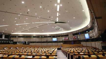 Vue de l'hémicycle du Parlement européen de Bruxelles. (LUCCIONI / MAXPPP)