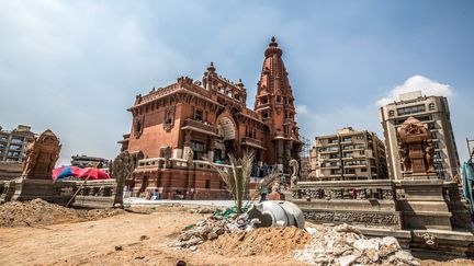 Le palais du baron Empain en cours de restauration, dans le quartier d'Héliopolis, au Caire (18 août 2019) (KHALED DESOUKI / AFP)